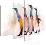 Artgeist Kép - Penguin Wandering (5 Parts) Wide 100x50