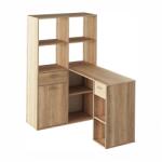 Mobikon Birou cu etajera din pal melaminat maro stejar sonoma Mineson 124x90x145 cm (0000255561)