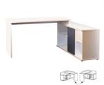 Mobikon Birou din mdf alb gri Dalton 138x68x75 cm (0000243925)