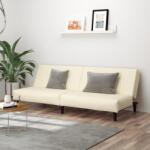 vidaXL Canapea extensibilă cu 2 locuri, crem, piele ecologică (337661) Canapea