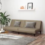 vidaXL Canapea extensibilă cu 2 locuri, cappuccino, piele ecologică (337666) Canapea
