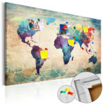 Artgeist Kép parafán - Colorful World Map [Cork Map] 120x80