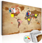 Artgeist Kép parafán - World Map: Brown Elegance [Cork Map] 120x80