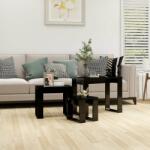 vidaXL Mese suprapuse, 3 buc. , negru extralucios, lemn compozit (808610)
