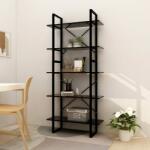 vidaXL Bibliotecă cu 5 rafturi, negru, 80x30x175 cm, lemn prelucrat (3081989) Biblioteca