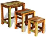 vidaXL Set mese suprapuse, 3 piese, vintage, lemn reciclat (241093) - vidaxl
