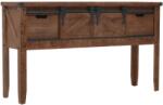 vidaXL Masă consolă din lemn masiv de brad, maro, 131x35, 5x75 cm (246121) - vidaxl