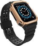 Apple Watch 8/7/6/5/4/3/2 / SE (41/40 / 38mm) Armored Óraszíj és Tok Fekete / Bronz
