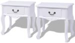 vidaXL Noptiere din lemn MDF alb 2 buc (242750) - vidaxl