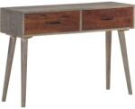 vidaXL Masă consolă, gri, 110x35x75 cm, lemn masiv de mango nefinisat (321807)