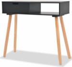 vidaXL Masă consolă, lemn masiv de pin 80x30x72 cm, negru (244738)