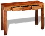 vidaXL Masă consolă cu 3 sertare, 80 cm, lemn masiv de sheesham (242441)