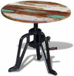 vidaXL Masă laterală din lemn masiv reciclat, cadru fier, 60x(42-63)cm (243296)