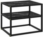 vidaXL Masă consolă, negru, 50x40x40 cm, sticlă securizată (322854)