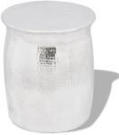 vidaXL Scaun/Masă laterală din aluminiu bătut la ciocan, argintiu (242324)