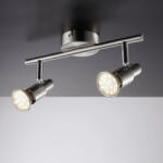  IMPTS Ezüst/Chrome Fali és mennyezeti lámpa, 2x3W LED izzó (ip91002-sn) (B08TTD6VGD)