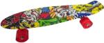 Penny board pentru copii si adulti, model grafitti multicolor, 57 x 15 x 1 cm, 60 x 50 mm dimensiune roata, 80 kg greutatea maxima (NBNGJ273) Skateboard