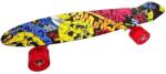 Penny board pentru copii si adulti, model grafitti multicolor pe fundal negru, 57 x 15 x 1 cm, 80 kg greutatea maxima (NBNGJ275) Skateboard