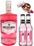 Historia Pink Gin csomag ajándék tonikokkal és fűszerrel 0, 7L - ginshop