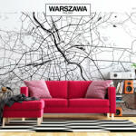 Artgeist Fotótapéta - Warsaw Map 100x70