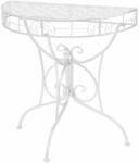 VidaXL Masă laterală tip vintage argintiu 72x36x74 cm metal semirotund (245929)