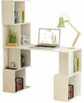 Mobikon Birou pentru calculator cu raft din mdf alb Floki 120x60x150 cm (0000230196)
