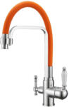 Getwell Pelikan-RP, két karos, 3 utas, kihúzható zuhanyfejes Konyhai Csap Víztisztítókhoz Narancs színben (GW235CO)