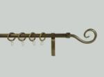 16 mm Ø Sopron függönykarnis szett, 1 soros, bronz, lapostartóval (240 cm)