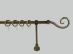  16 mm Ø karnis szett Sopron, 1 soros, bronz, nyitott tartóval (120 cm)