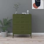 vidaXL Comodă cu sertare, verde măsliniu, 80x35x101, 5 cm oțel (336198) Comoda