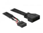 Delock USB 2.0 alaplapi csatlakozó 9 pin > USB 3.0 19 pin (belső) kábel, 30cm [83281]