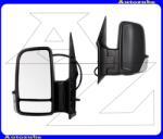 VW CRAFTER 1 2006.10-2016.10 /2E/ Visszapillantó tükör bal "2010.11. -től/RÖVID-KAROS" elektromos, fűthető tükörlappal, fekete borítással, irányjelzővel (lengő csatlakozós) MMB807-L