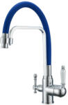 Getwell Pelikan-RP, két karos, 3 utas, kihúzható zuhanyfejes Konyhai Csap Víztisztítókhoz Tengerészkék színben (GW235CP-3)