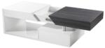 Mobikon Masuta de cafea din mdf alb lucios si gri cu design lemn Melida 120x60x43 cm (0000205722) Masa de cafea