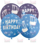  Happy Birthday kék sörös lufi 30cm (5db)