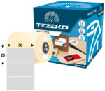 Tezeko 50 * 25 mm, öntapadós műanyag etikett címke (1000 címke/tekercs) (M0500002500-029) - dunasp