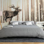 Artgeist Öntapadó fotótapéta - Deer in the Snow (Sepia) 245x175