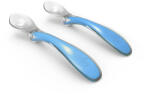 Nuvita Set 2 linguri de silicon, albastru pastel (BD5350555014720) Set pentru masa bebelusi
