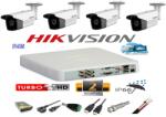 Hikvision Sistem supraveghere video profesional exterior 4 camere 2MP Hikvision Turbo HD 40m IR full accesorii accesorii, internet (201903000191) - rovision