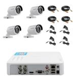 Hikvision Kit supraveghere video 4 camere Hikvision exterior 20m IR, accesorii incluse (201903000046) - rovision