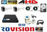Rovision Sistem supraveghere 2 camere exterior 2MP 1080P full hd IR 40m oem Hikvision, DVR 4 canale, accesorii full, hard 500GB (201901014541) - rovision