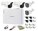 Hikvision Kit supraveghere video 4 camere 2MP, 2 camere Hikvision cu Infrarosu 40m si 2 Rovision cu 40m IR, accesorii incluse (201901014170) - rovision