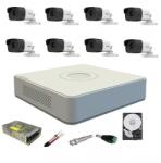 Hikvision Sistem supraveghere video 8 camere exterior Turbo HD 5MP IR80m Hikvision cu toate accesoriile incluse, HDD 2TB (201903000112) - rovision