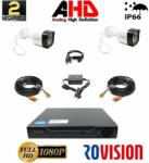 Rovision Sistem supraveghere video 2 camere exterior 2MP 1080P full hd, IR 40m oem Hikvision, DVR 4 canale, accesorii full (201901014452) - rovision