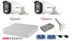 Hikvision Sistem supraveghere Hikvision 2 camere 5MP Ultra HD Color VU full time color noaptea DVR 4 canale (201901014221) - rovision