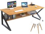 Mobikon Birou cu raft din mdf maro fag si metal negru Tarcal 100x60x72 cm (0000277516)
