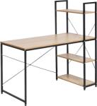 Mobikon Birou PC cu raft din mdf maro stejar si metal negru Veina 120x60x122 cm (0000272008)