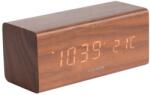 Karlsson Ceas LED de masă Karlsson 5652DW, de design, cualarmă, 16 x 7 cm, maro