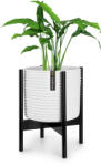 Fox & Fern Zeist, virágállvány, 2 magasságban, kombinálható, betolható dizájn, természetes (PS-DARK-L) (PS-DARK-L)