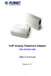 PLANET VoIP шлюз Planet, 2x SIP ATA - 1x RJ45, 2x RJ11, T. 38 FoIP, TR-069, SNMP